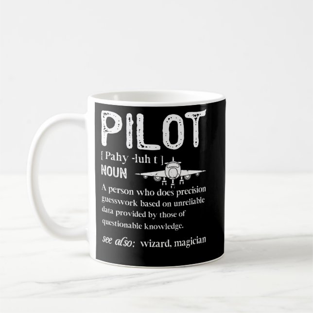 Caneca De Café Definição-piloto - Avião sobrevoador (Esquerda)
