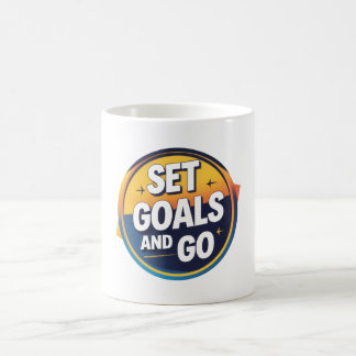 Caneca De Café Definir metas e Ir para Mug Motivacional