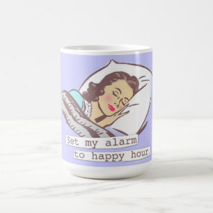 Caneca De Café Definir meu Alarme para Feliz Hora
