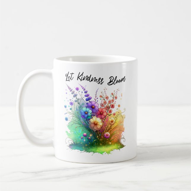 Caneca De Café Deixe a gentileza Bloom Floral (Esquerda)