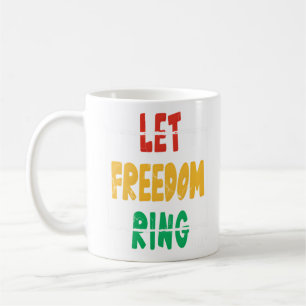 Caneca De Café Deixe a liberdade tocar, citação MLK, história neg