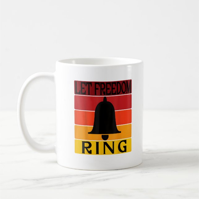 Caneca De Café Deixe a liberdade tocar retro Sunset Bell (Esquerda)