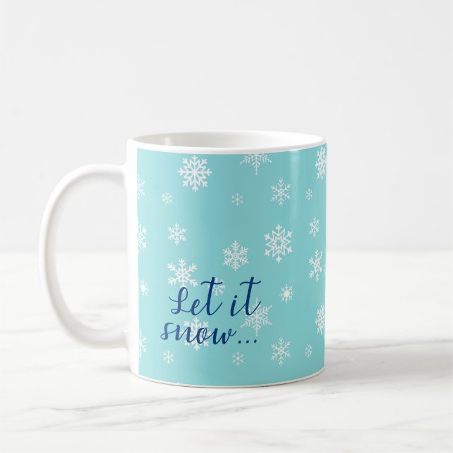 Caneca De Café Deixe-A Neve... Belo floco de neve design (Esquerda)