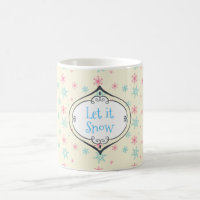 Deixe-a Neve Rosa E Azul Padrão De Floco De Neve