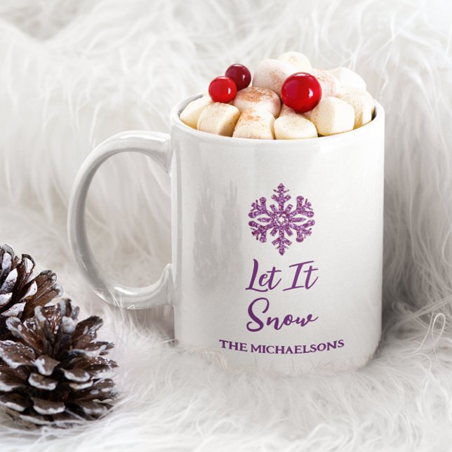 Caneca De Café Deixe-A Neves Púrpura Floco de Neve (Criador carregado)