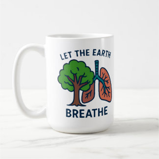 Caneca De Café Deixe a Terra Respirar Ativista Ecológico Árvore P