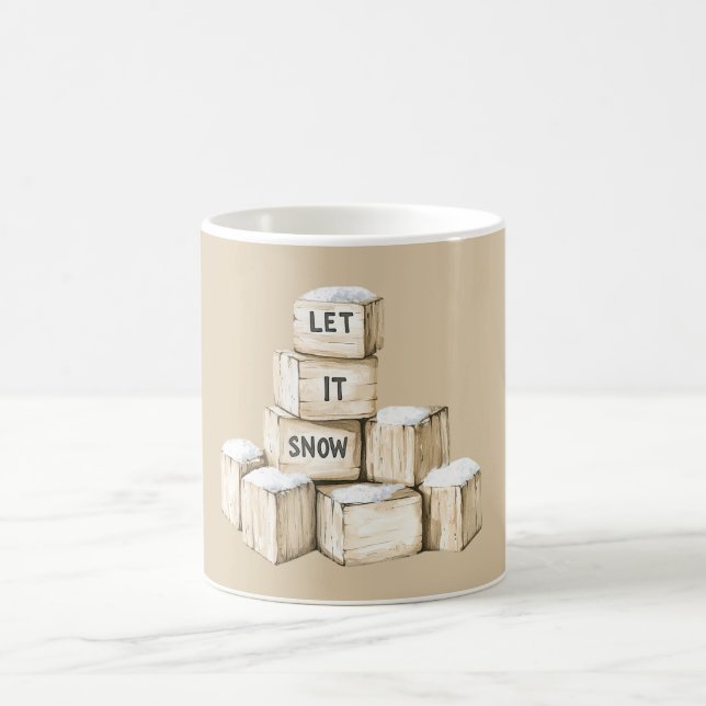 Caneca De Café Deixe Nevar Blocos de Natal (Centro)