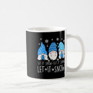 Caneca De Café Deixe Nevar Fofo Três Gnome Azul Correspondente Fa
