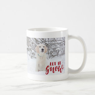 Caneca De Café Deixe Nevar Vermelho Branco Foto Personalizada de
