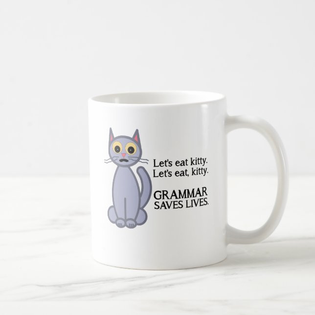 Caneca De Café Deixe-nos comer o gatinho (Direita)