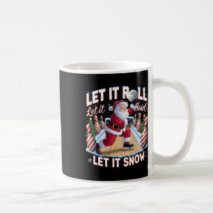 Caneca De Café Deixe-O Cair Papai noel A Boliche De Natal