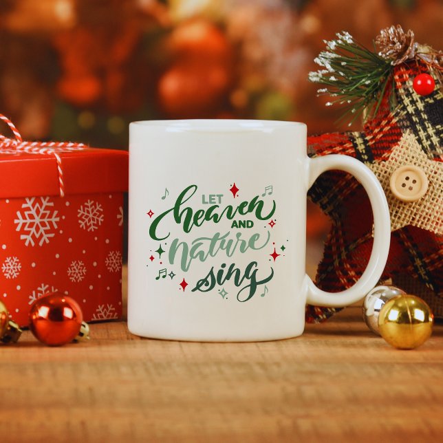 Caneca De Café Deixe o Céu e a Natureza Caçarem o Café de Natal (Criador carregado)