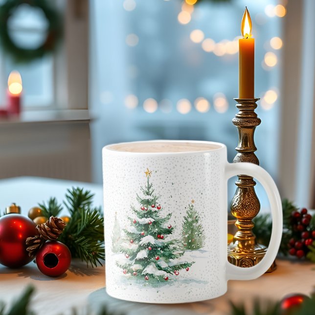 Caneca De Café Deixe-o nevar a cena do inverno Feliz Natal (Criador carregado)