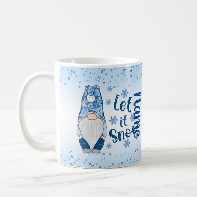 Caneca De Café Deixe-o nevar Gnomo Holiday Coffee Tea Mug (Esquerda)