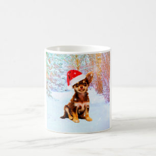 Caneca De Café Deixe-o nevar Natal Chihuahua Dog