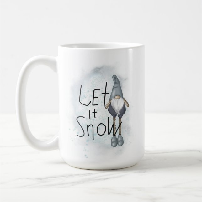Caneca De Café Deixe-o nevar no inverno Gnomo (Esquerda)
