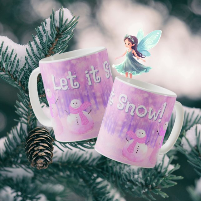 Caneca De Café Deixe-o nevar! Snowman Holiday (Criador carregado)