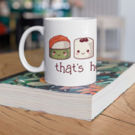 Caneca De Café Deixe os bons tempos rolar Kawaii Sushi