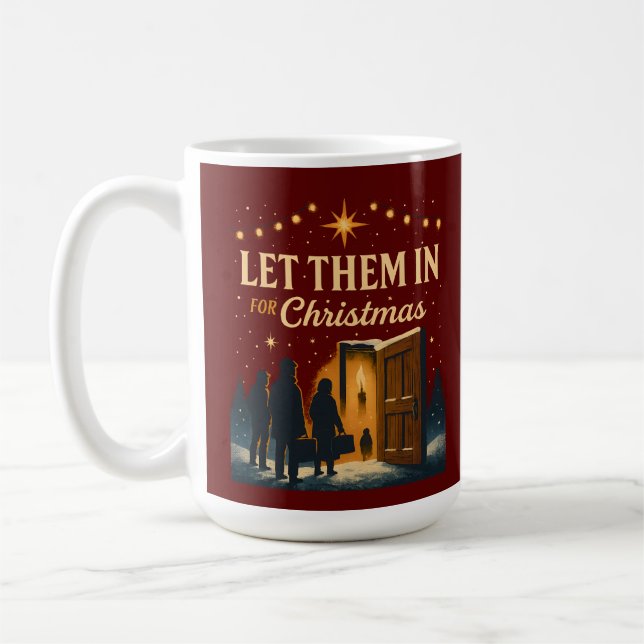 Caneca De Café Deixe-os Entrar para o Design de Natal (Esquerda)