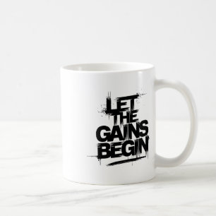 Caneca De Café Deixe os Ganhos Começarem Academia Musculação Fitn