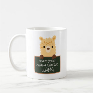 Caneca De Café Deixe Seu Drama Com Esse Llama Engraçado