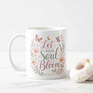 Caneca De Café Deixe Sua Alma Florescer Boho Flores Silvestres