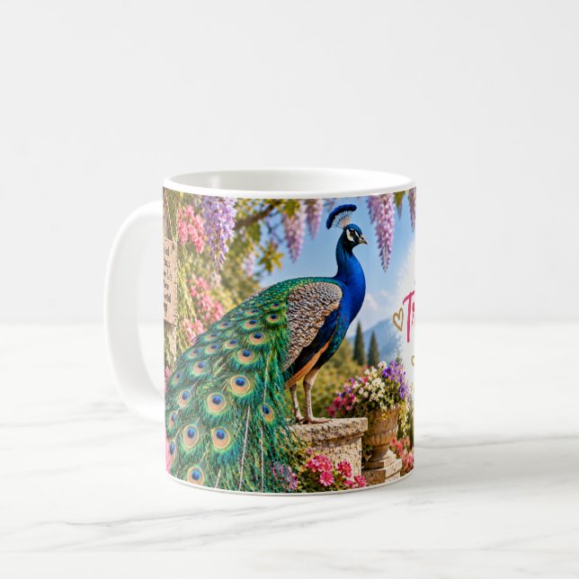 Caneca De Café Deixe suas verdadeiras cores brilharem Pavão (Frente Esquerda)