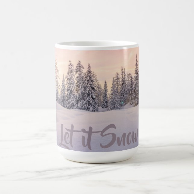 Caneca De Café Deixem-na nevar Cena de Inverno Coffee Mug (Centro)