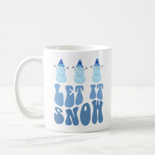 Caneca De Café Deixem-na nevar tipografia, Natal