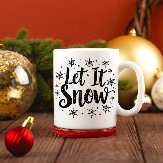 Caneca De Café Deixem-na Neve Elegante Escrever Coffee Mug De Nat (Criador carregado)