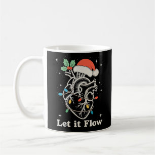 Caneca De Café Deixem-No Fluir Cardíaco Enfermeiro De Natal