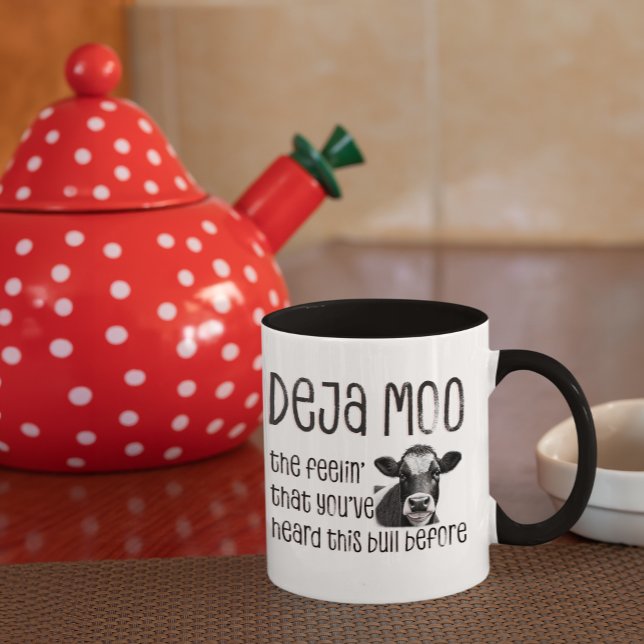 Caneca De Café Deja Moo - Você Ouviu Aquele Touro Antes (Criador carregado)