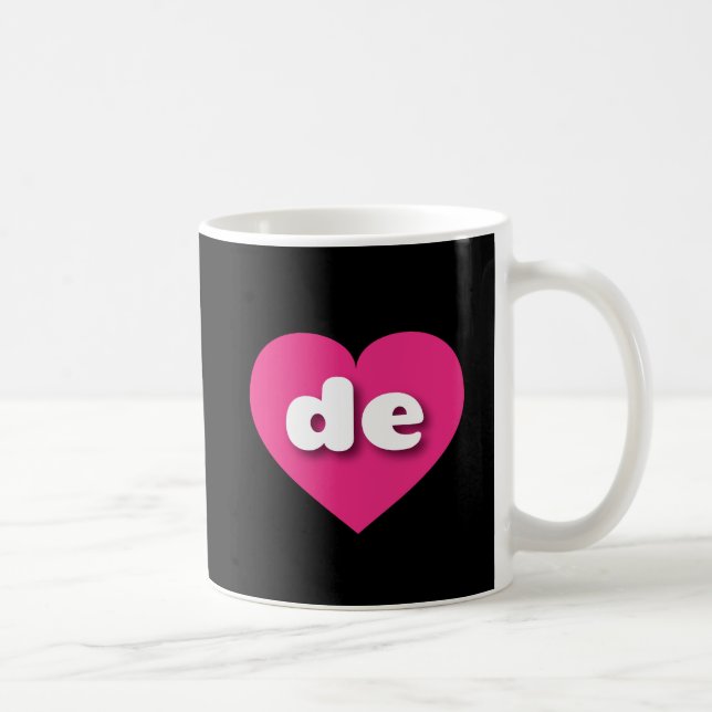 Caneca De Café Delaware coração rosa quente - Eu amo de (Direita)