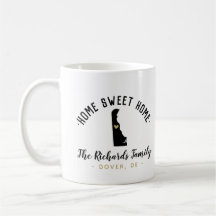 Delaware Home Sweet Família Monograma Mug