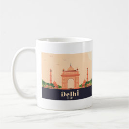 Caneca De Café Delhi India Pastel Travel Design