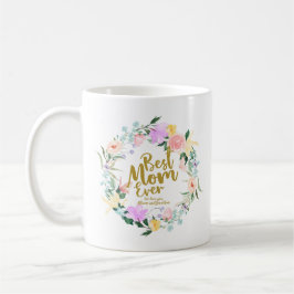 Caneca De Café Delicar Floral Wreath Melhor Dia de as mães Da Mãe