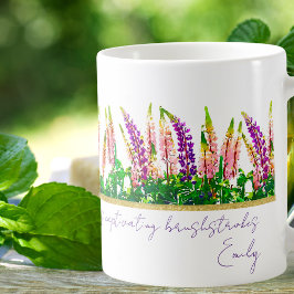 Caneca De Café Delicar Flores De Lupina Roxo Cita Mug