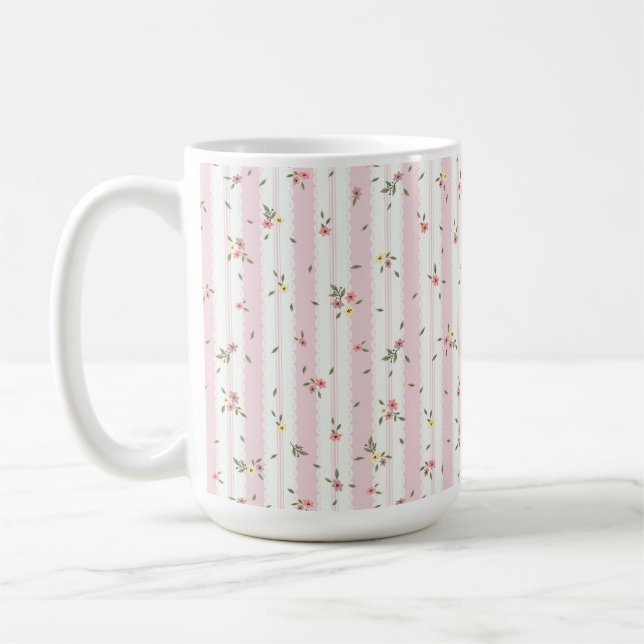 Caneca De Café Delicar Padrão Floral Café Mug (Esquerda)