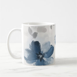 Caneca De Café Delicate Dusty Blue Floral Art 🌸
