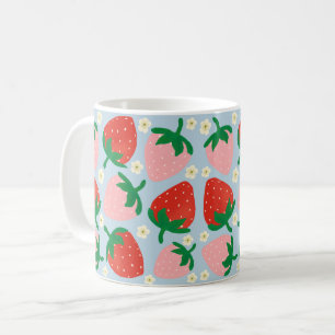 Caneca De Café Delícias de Frutas Azul Pastel
