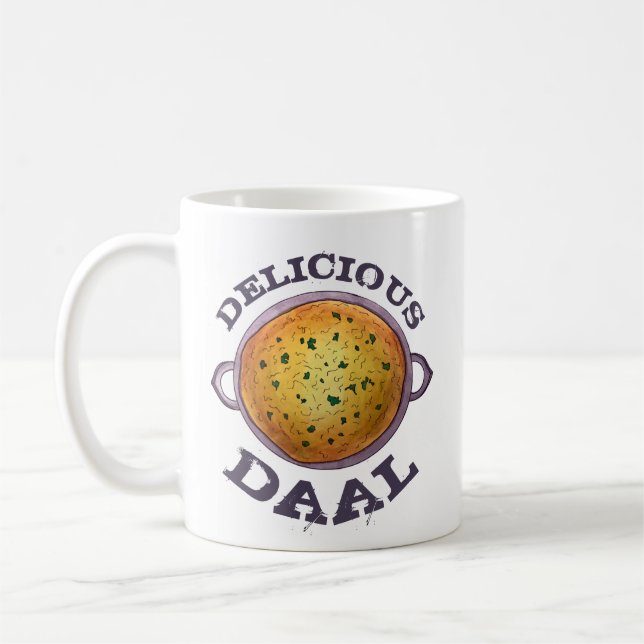 Caneca De Café Delicioso Daal Vegetarian Red Lentil Dal (Esquerda)