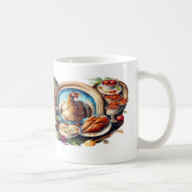 Caneca De Café Delicioso Duo - Design de Comida e Arte de Peixe (Direita)