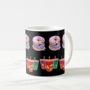 Caneca De Café Delicioso Rosquinha e suco de Fruta