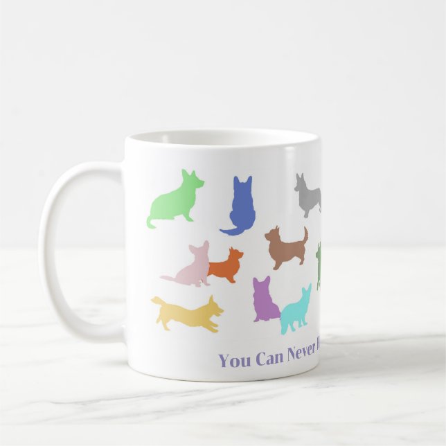 Caneca De Café Demasiado Corgis (Esquerda)