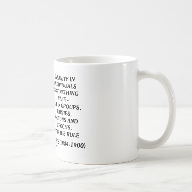 Caneca De Café Demência de Nietzsche rara em citações dos (Direita)