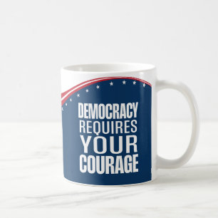 Caneca De Café Democracia Requer Coragem   Bandeira  