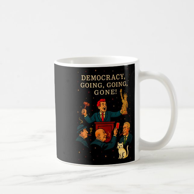 Caneca De Café Democracy Auction Gone Funny Litical Satire Gift T (Direita)