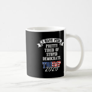 Caneca De Café Democratas Estúpidos Cansados Trump 2020 U Flag Pt