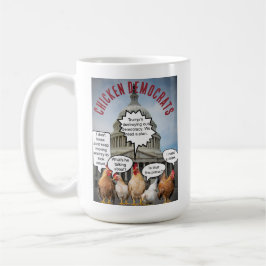 Caneca De Café Democratas-Galinha no Capitol Construindo Engraçad