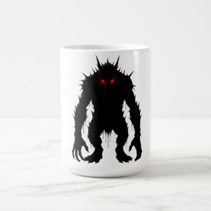 Caneca De Café Demônio das Sombras Monstro Olhos Vermelhos Terror